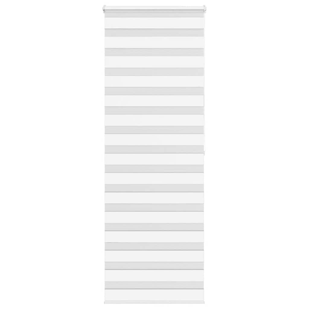 Store Enrouleur Zèbre Blanc 75x200 cm, Rideau Jour Nuit Tamisant et Occultant en Polyester pour Fenêtre, Montage sans Perçage ou avec Vis, Idéal pour Salon, Chambre et Bureau