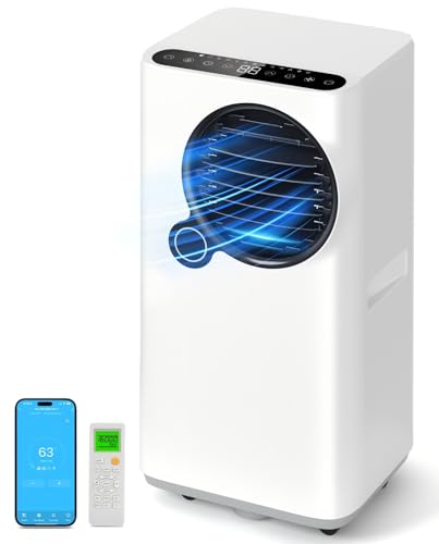 Portable Air Conditioners, 16000 BTU 6-in-1 Cooling, Dehumidifier & Fan, Ultra Quiet with 24H Smart Timer, Auto Shut-Off & Child Lock for Home/Bedroom/Office