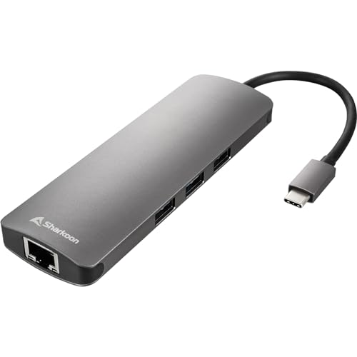 Adaptateur USB 3.0 Type C Combo Sharkoon avec RJ-45 Ethernet et boîtier compact - 2