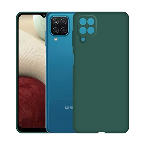 Image of Case Creation Liquid TPU Silicone Cover for Samsung Galaxy F62 Soft Case,Anti-Dirty Slim Case Frosted Matte Cute Candy TPU Raised Bezel (Splash of Color) Back Case Cover for Samsung F62 -Lake Green