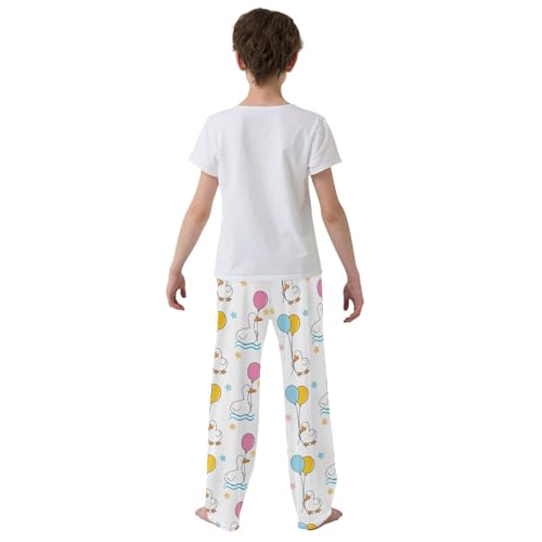 Duck Balloon Boys Long Pants Soft Trousers Elastic Waist Kids Lounge Bottoms with Pockets S-XL3