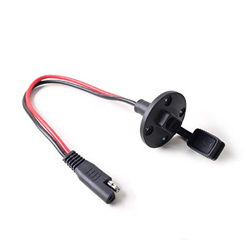 Câble de rallonge SAE femelle à mâle, montage sur panneau 12AWG Heavy Duty Prise de courant pour SAE, prise de sortie latérale, prise à dégageme Cover