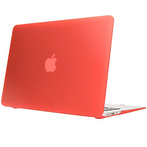 NALIA Custodia Protettiva compatibile con Macbook Air 13 Pollici (2015), Hard-Case Dura Sottile Slim Protezione Copertura Rigida, Snap On Cover Shell Fronte & Retro Completa Lucida, Colore:Rosso