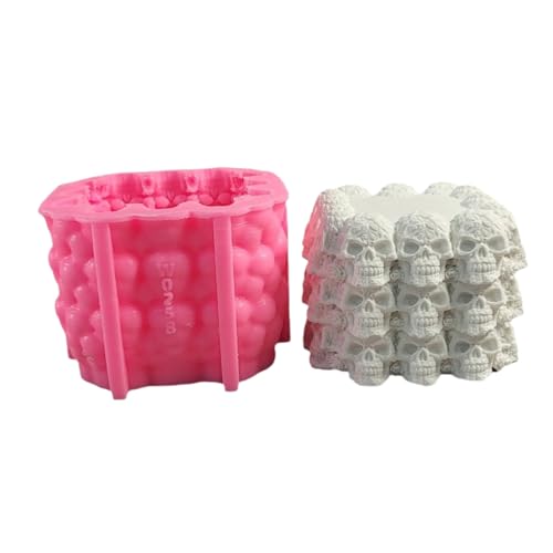 Halloween Skull Cube Silicone Molds for Epoxy Resin Halloween Decoration Fondant Chocolate Silicone Molds Temperature Resistant