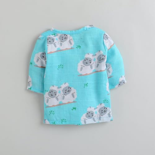 Image of POLKA TOTS Unisex Cotton Full Sleeve Button Jhabla for Baby Boys and Baby Girls