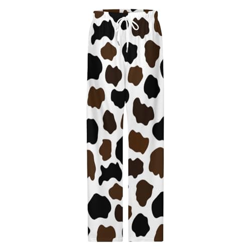 Cow Print Comfy Pajama Pants Adjustable Sleepwear Beach Pants for Men4