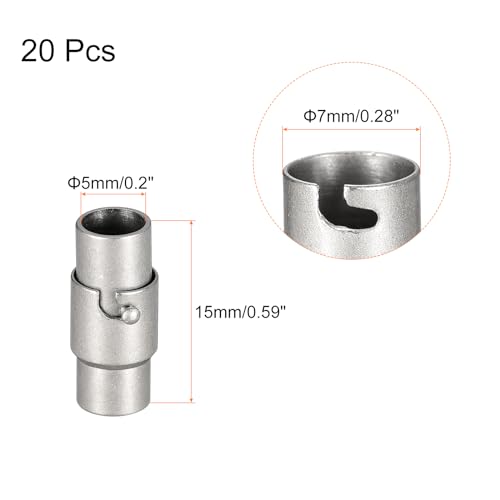 uxcell Leather Cord End Clasp, 20Pcs 5mm Hole Leather Clasps - Image 2