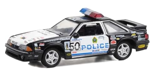 Greenlight 30368 1993 Fox Body Mustang LX - Edmonton Police, Edmonton, Alberta, Canada - Blue Line Racing 25 Years (Hobby Exclusive) 1/64 Scale