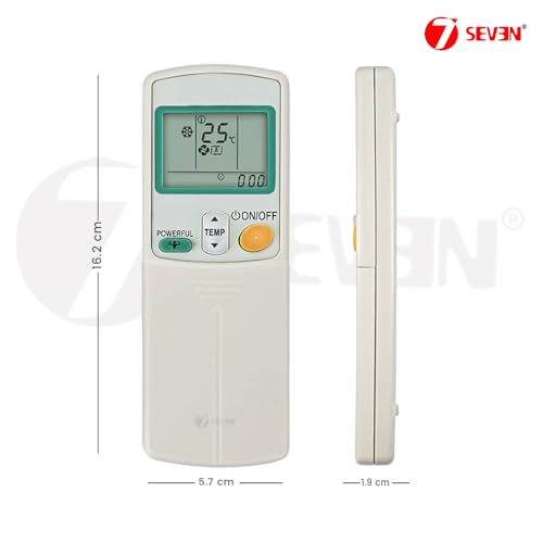 Image of 7SEVEN Compatible with Daikin AC Remote Control Model 92C Suitable for Split and Window 1 1.5 2 Ton Air Conditioner Remote - Match Keys Exactly to Replicate Genuine Remote Function