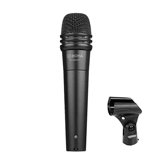 Boya Bm57 Cardioid Dynamic Vocal Microphone 6.35Mm Trs To Xlr Microphone With 16' Xlr Cable,Pneumatic Shock Mount Storage Bag Wired Microphone For Speakers Instrument Karaoke Singing Amp Mixer #TOP22