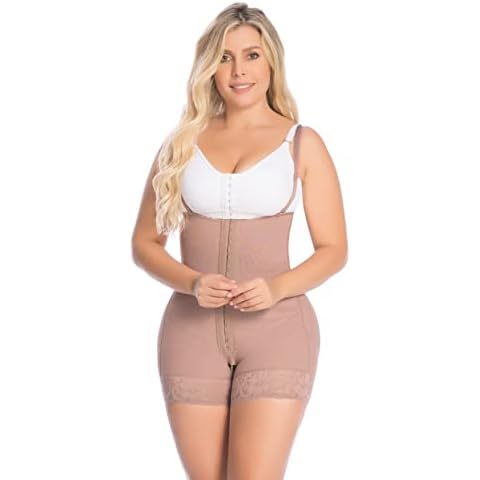 DELIÉ by Fajas DPrada Fajas Colombianas Post Surgery Compression Garment Girdle Strapless (Small, Cocoa) Cover