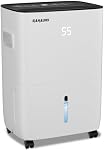 SAHAUHY 120 Pints Dehumidifier for Basement Home Bedroom Garage Space up to 6200 Sq.Ft with Drain Hose,Water Tank and Wheel