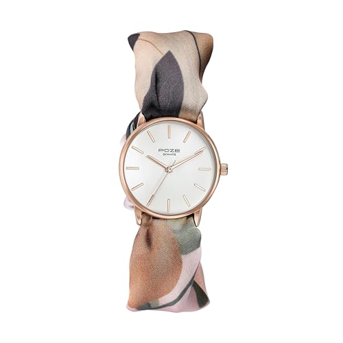 Image of Sonata Summer Blooms Quartz White Round Dial Women's Watch | Nylon Material | Multi Color Band - SP80126WF01W