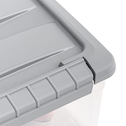 Amazon Basics 5 Quart Stackable Plastic Storage Bins With Latching Lids- Clear/ Grey- Pack Of 10 #TOP2