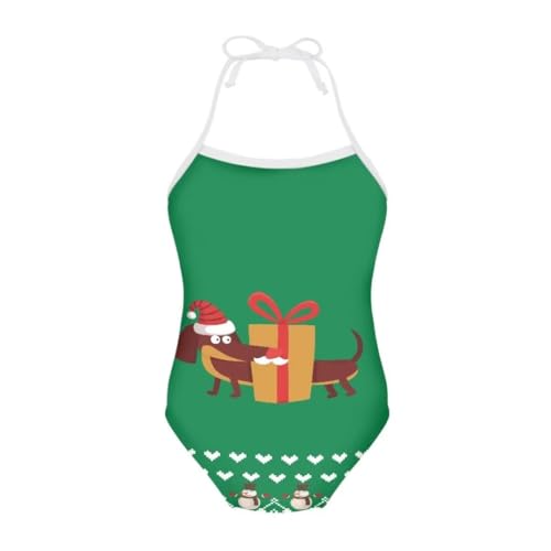 Image of Girl Funny Cute Beach Sport Halter One Piece Swimsuit Bathing Suit for 3-10 Year