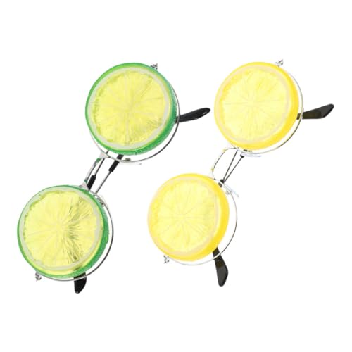 TOPPERFUN Elegant Yellow Glasses for Women Party Eyeglasses Lemon Design Lightweight Comfortable for Event