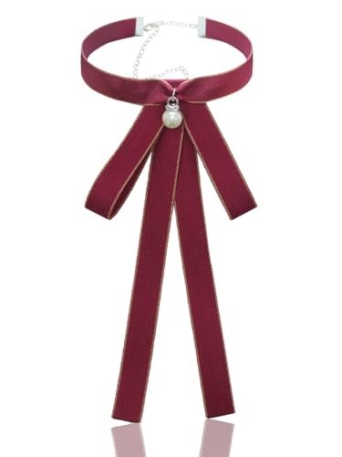 Luckyvestir Bow Ties for Women, School Uniform Ties for Girls, Womens Black/Navy Bowtie, Bolo Ribbon Tie for Shirts