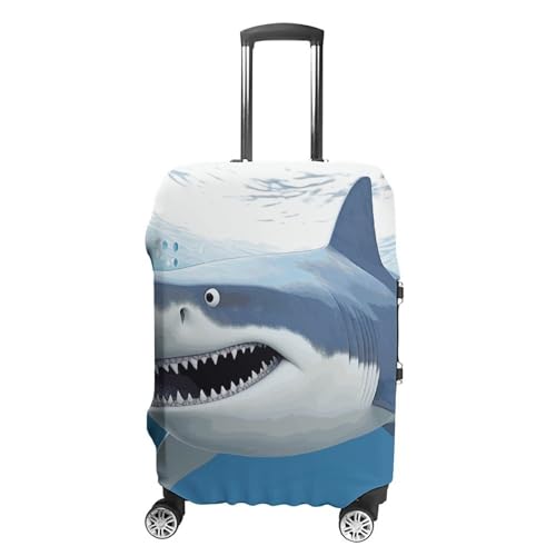 White Shark Travel Luggage Cover Anti-scratch Suitcase Cover Elastic Suitcase Protective Cover Fits 19-32 Inch Luggage L
