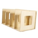 DOITOOL Wooden Desk Book Organizer Stand for Vinyl Records Open Design Portable Book Shelf for Office School and Home Use Sturdy Oak Color Storage