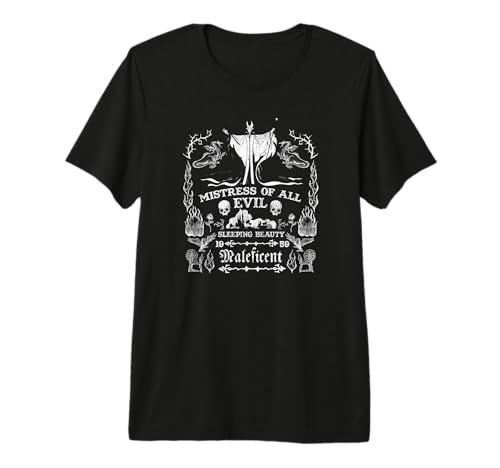 T-shirt premium Maleficent Disney : coton haute qualité et imprimé résistant de la vilaine