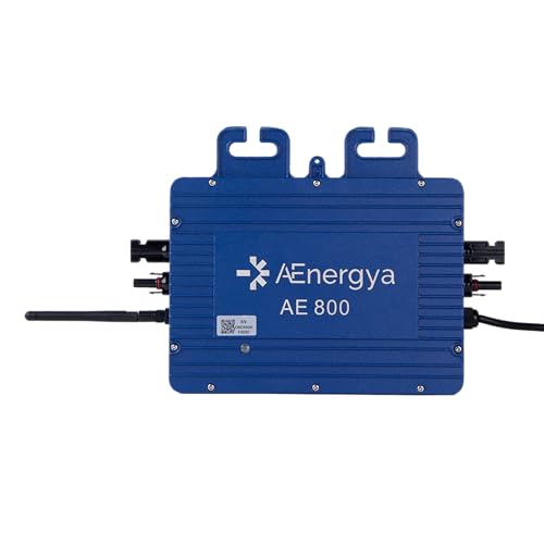 AEnergya Mikro-Wechselrichter AE800 mit 800 W, intelligenter WLAN-Solar-Wechselrichter für Balkon, PV-Wechselrichter für Photovoltaik-Paneele, IP65, 2 doppelte Eingänge, 1 Ausgang 800 W (AE800-800 W)