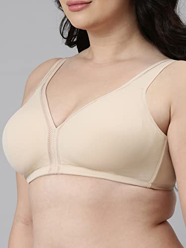 Image of Enamor Plush Comfort, Side Support and Lift Women's Everyday Full Support Plunge Bra - All Day Comfort, Non-Padded, Wirefree, High-Coverage - F024