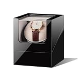 PAHION Madera Caja Automática Enrollador Reloj 1+0 Motor Rotativo Silencioso Japón Pintura Piano Cuero PU Organizador Casos 5 Modo(E)