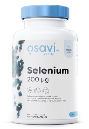 Osavi Selenium 200 μg – 120 Vegan Capsules | Highly Absorbable L–Selenomethionine | Supports Immune System, Thyroid Function & Normal Hair & Nails | Protects Cells from Oxidative Stress
