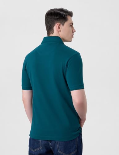 Image of Symbol Premium Men's Cotton Stretch Solid Polo T-Shirt (Regular Fit | Pique Knit)