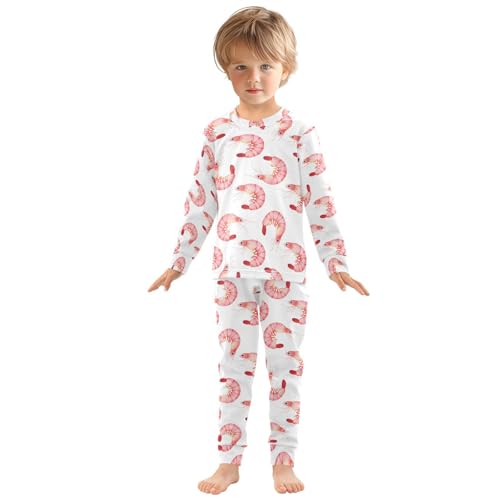 ALAZA Funny Shrimp White Pajamas Long Sleeve Sleepwear 2-Piece Pajama Set3