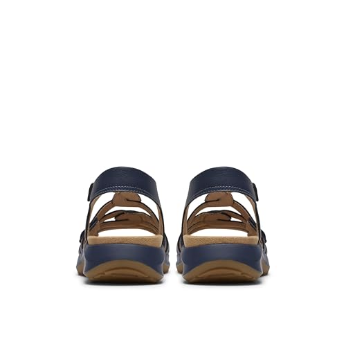 Clarks Collection Women's Maelynn Paige Wedge Sandal, Navy Leather, 7 Medium US by Clarks - Used condition - Image 7