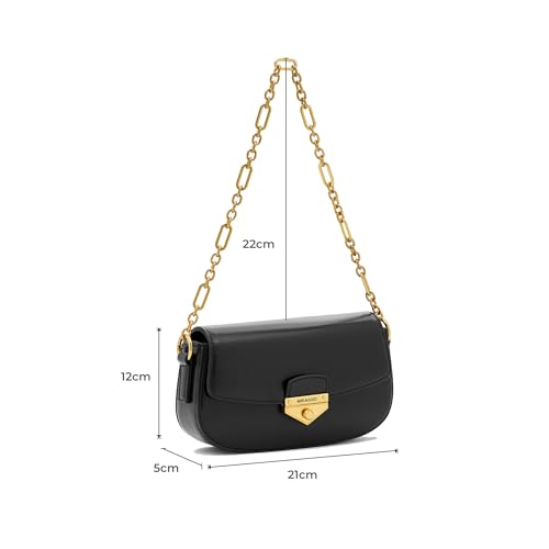 Image of Miraggio Moira Shoulder Bag For Women Stylish With Statement Chain Shoulder Strap | Shoulder Bag For Party & Everyday Use