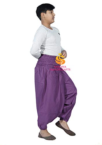 SARJANA Kids Cotton Harem Pants Children Girls Boys Boho Hippie Toddler Beach Unisex Comfy Trousers3