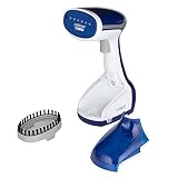 Tower Ceraglide T22014BLU Portable/Travel Garment Steamer with Ceramic Soleplate, Measuring Jug, Brush Attachment, 1000W, Blue and White