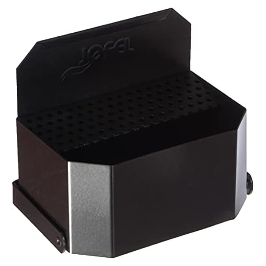 Jofel - AL93100N, Cenicero Pared Basculante Pintado, Cenicero Antivandálico, Encimera de Rejilla para Cigarros, Capacidad 0,8 Lts, Cenicero de Pared para Exterior, Negro