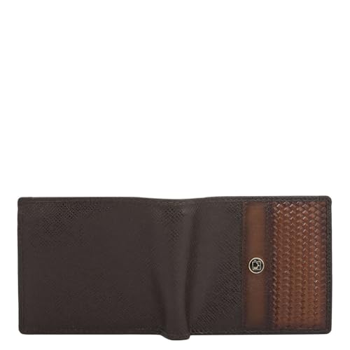 Image of Da Milano RFID Protected Leather Wallet for Men - Brown - Genuine Leather Bifold Wallet with 6 Card Slots, 2 Compartments & Slim Design