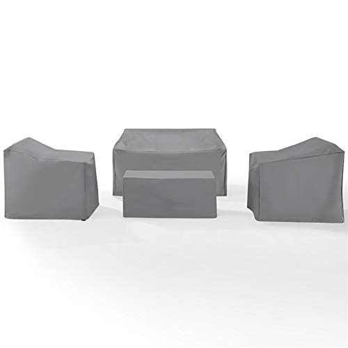 Afuera Living 4-Piece Vinyl Outdoor Loveseat Cover Set in Gray