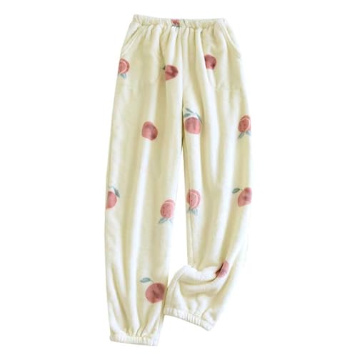 Genérico Pantalón Pijama Polar Mujer - Pantalón Ancho Mujer Invierno Pant Color Patchwork Bottoms Cómodo Pantalones Super Suave Pantalones Otoño Invierno Pantalones Con Dos Bolsillos Bottoms Chic Pant