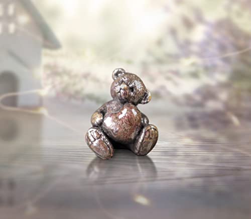 Richard Cooper Butler & Peach Solid Hot Cast Bronze - Teddy Bear with Love Heart 2094, Multicolor - Image 2