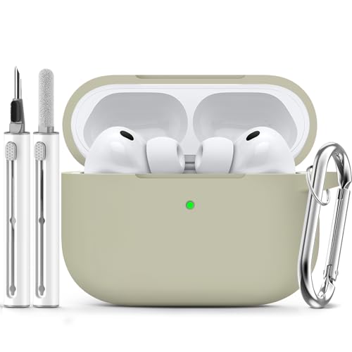 Image of Ljusmicker for AirPods Pro 3 Case 2025 with Cleaner Kit,Soft Silicone Protective Cover for Apple AirPods Pro 3rd Generation Cases for Women Men,for AirPod Pro 3 Cover with Keychain-Khaki