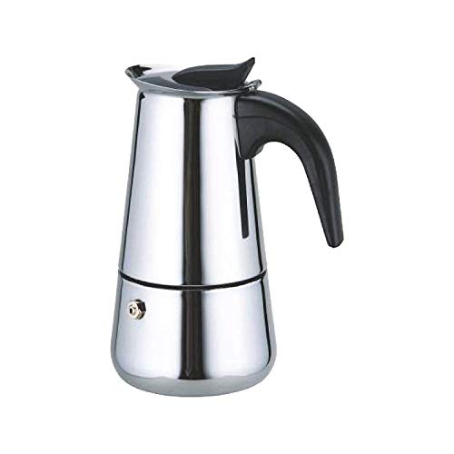 Image of Stainless Steel Espresso Maker Stovetop Coffee Percolator Italian Coffee Maker Moka Pot (6 Cup, Silver - 300 ml)