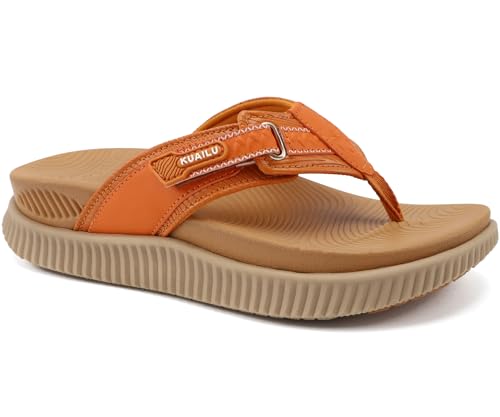 KuaiLu Womens Orthopedic Flip Flops Arch Support Plantar