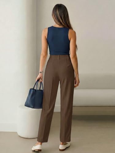 Image of KATECLO Women's Wide Leg Pants | Beige Polyester Trousers | Stylish Korean Clothing | Flared, Straight Fit, Baggy, and Loose Jeggings for Girls and Women