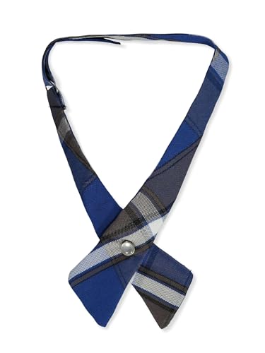 Cookie's Criss Cross Tie - royal/taupe/white *plaid #73*, one size