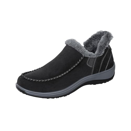 Orthofeet Women's Orthopedic Lorin Hands-Free Faux Fur-Lined Slipper, Black, Size 11.5 by Orthofeet - Used condition - US$81.13