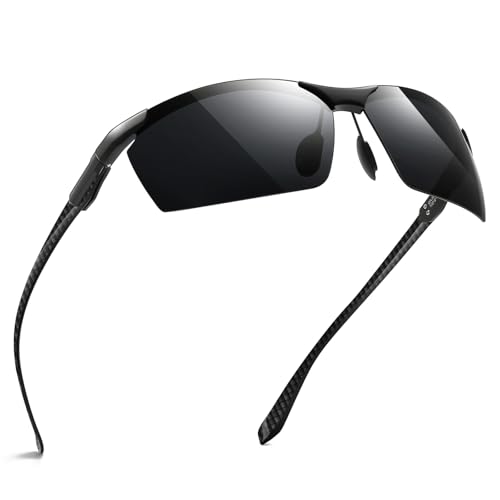 SUNGAIT Carbon Fiber Men’s Sports Polarized Sunglasses for Driving Fishing Running Gifts Eye Protection