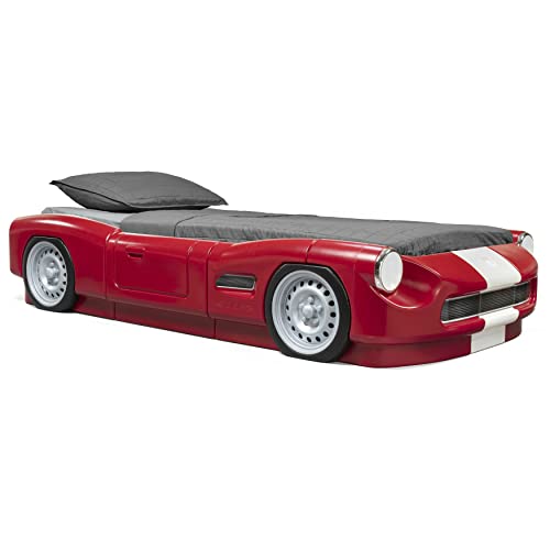 Step2 Roadster Toddler-to-Twin Bed Crib to Twin Transition Race Car Bed Adjustable Ages 3+ Years Old Easy Assembly Red