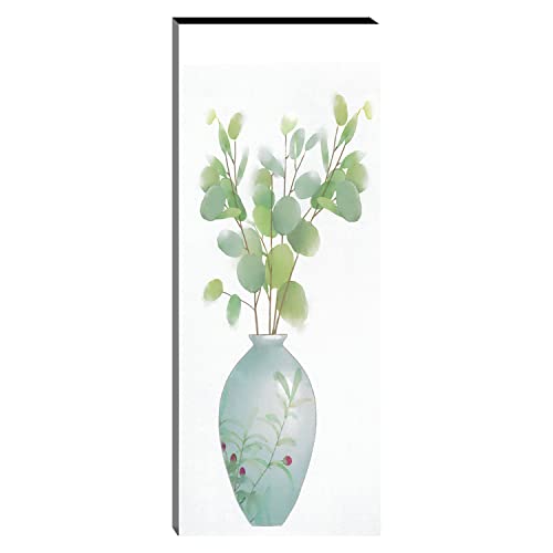 Image of Indianara Set of 3 Flowers in Vases MDF Art Painting (3221FL) without glass 4.5 X 12, 9 X 12, 4.5 X 12 INCH