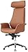 XCTLZG Ergonomiczne wysokie obrotowe krzesło szefa z regulowaną wysokością 3D podłokietnik lum wsparcie (kolor: brązowy) (brązowy)