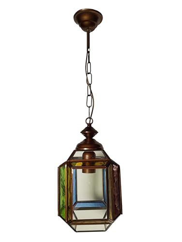 Farol Granadino Vintage de Vidrio y Metal